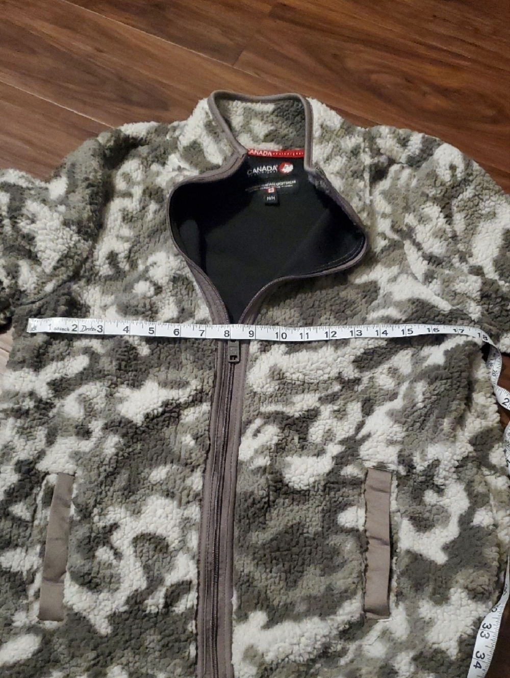 Camouflage Sherpa Zip-Up Jacket - Canada Weathergear - Green/White/Gray - Picture 5 of 9